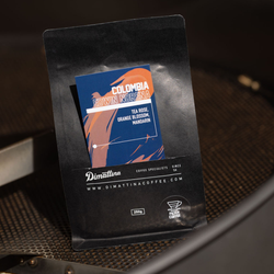 A close up of a bag of Edwin Norena coffee by Dimattina
