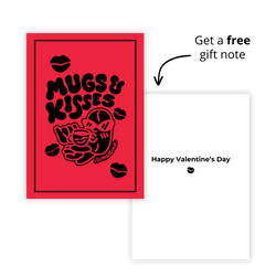 Mugs and kisses valentines day gift note